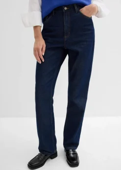 Damen bonprix Bekleidung·Shirts & Tops|Nachhaltigere Materialien|Straight-Jeans, High Waist, Long aus Bio-Baumwolle