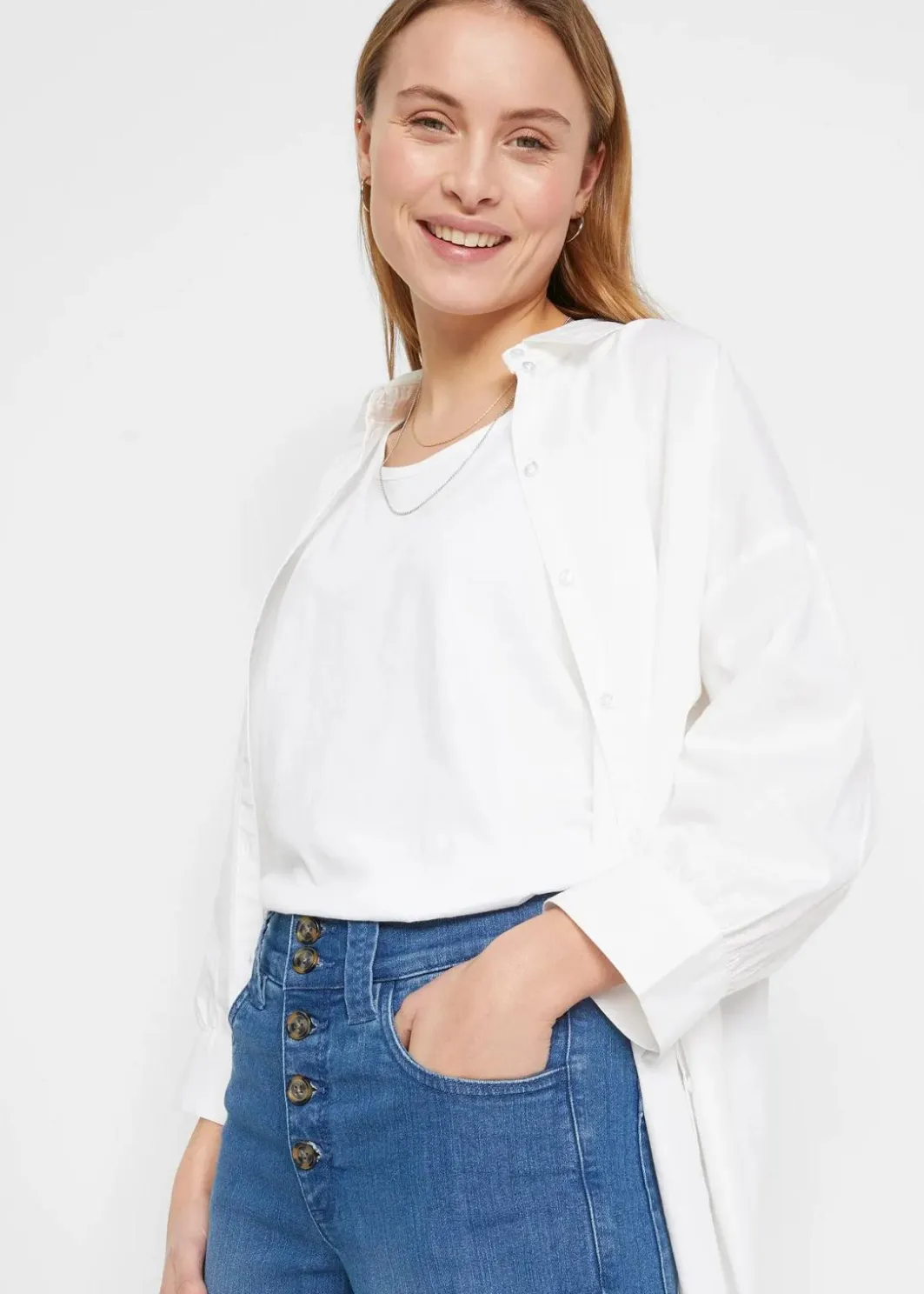 Damen bonprix Bekleidung·Shirts & Tops|Jeans|Straight-Jeans High Waist, Stretch