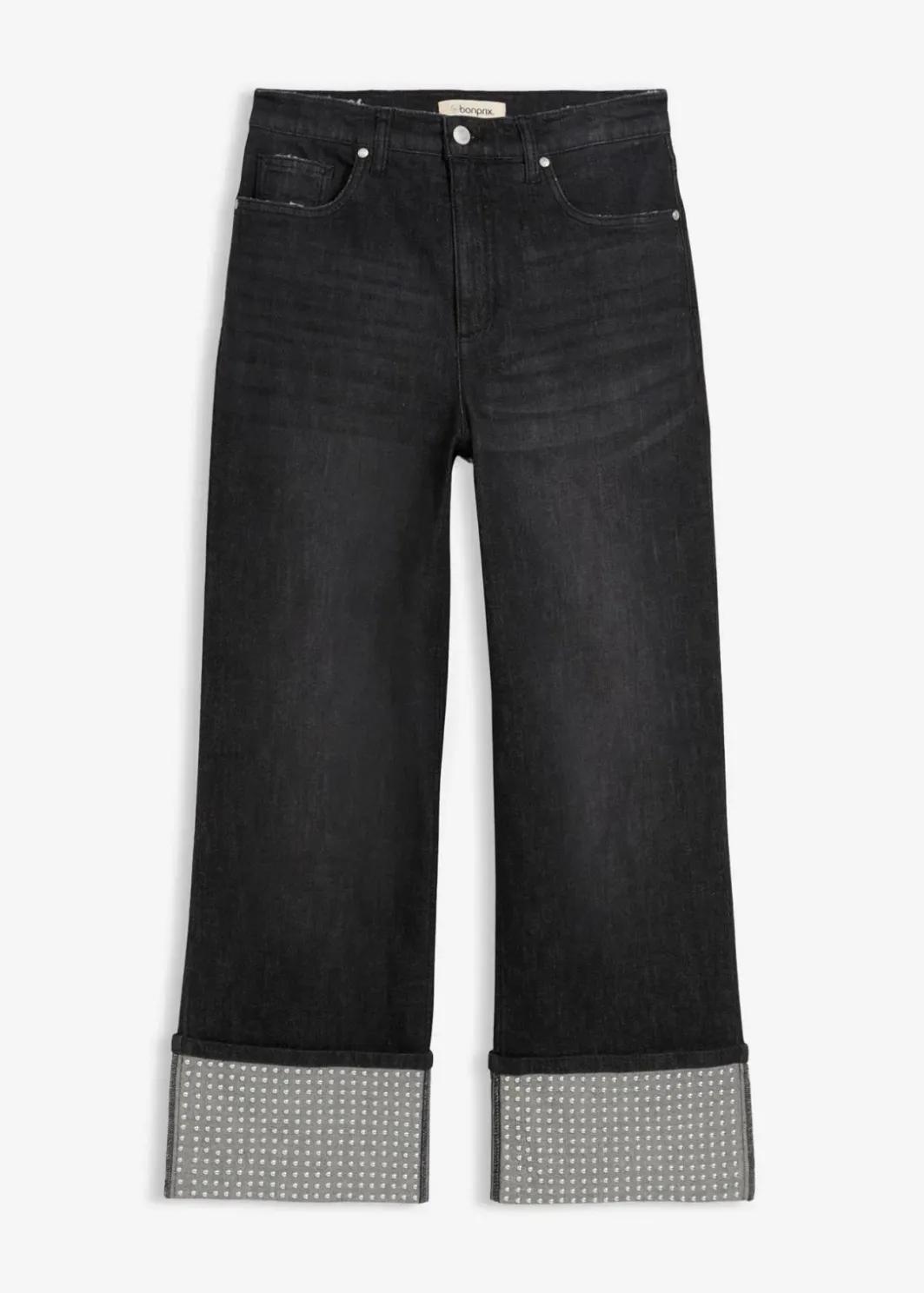 Damen bonprix Bekleidung·Shirts & Tops|Jeans|Straight-Jeans High Waist mit Turn Up