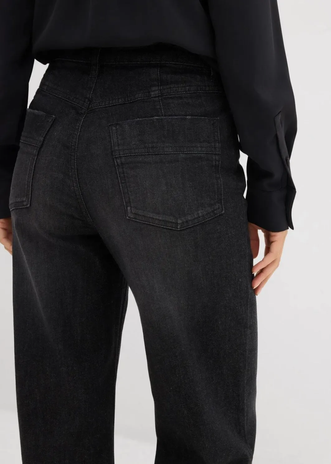 Damen bonprix Bekleidung·Shirts & Tops|Jeans|Straight-Jeans High Waist mit Turn Up