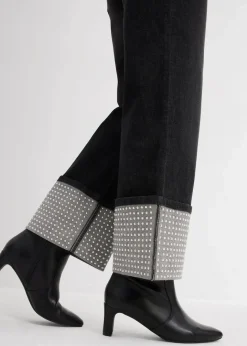 Damen bonprix Bekleidung·Shirts & Tops|Jeans|Straight-Jeans High Waist mit Turn Up