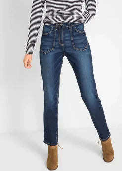 Discount Straight-Jeans High Waist, Stretch Damen Bekleidung·Shirts & Tops|Jeans