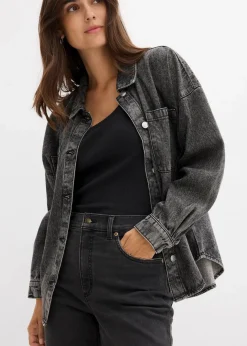 Damen bonprix Jeans|Bekleidung·Shirts & Tops|Straight-Jeans High Waist cropped