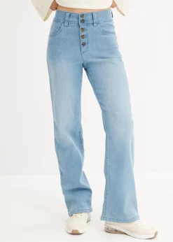 Damen bonprix Jeans|Bekleidung·Shirts & Tops|Straight-Jeans High Waist, Stretch