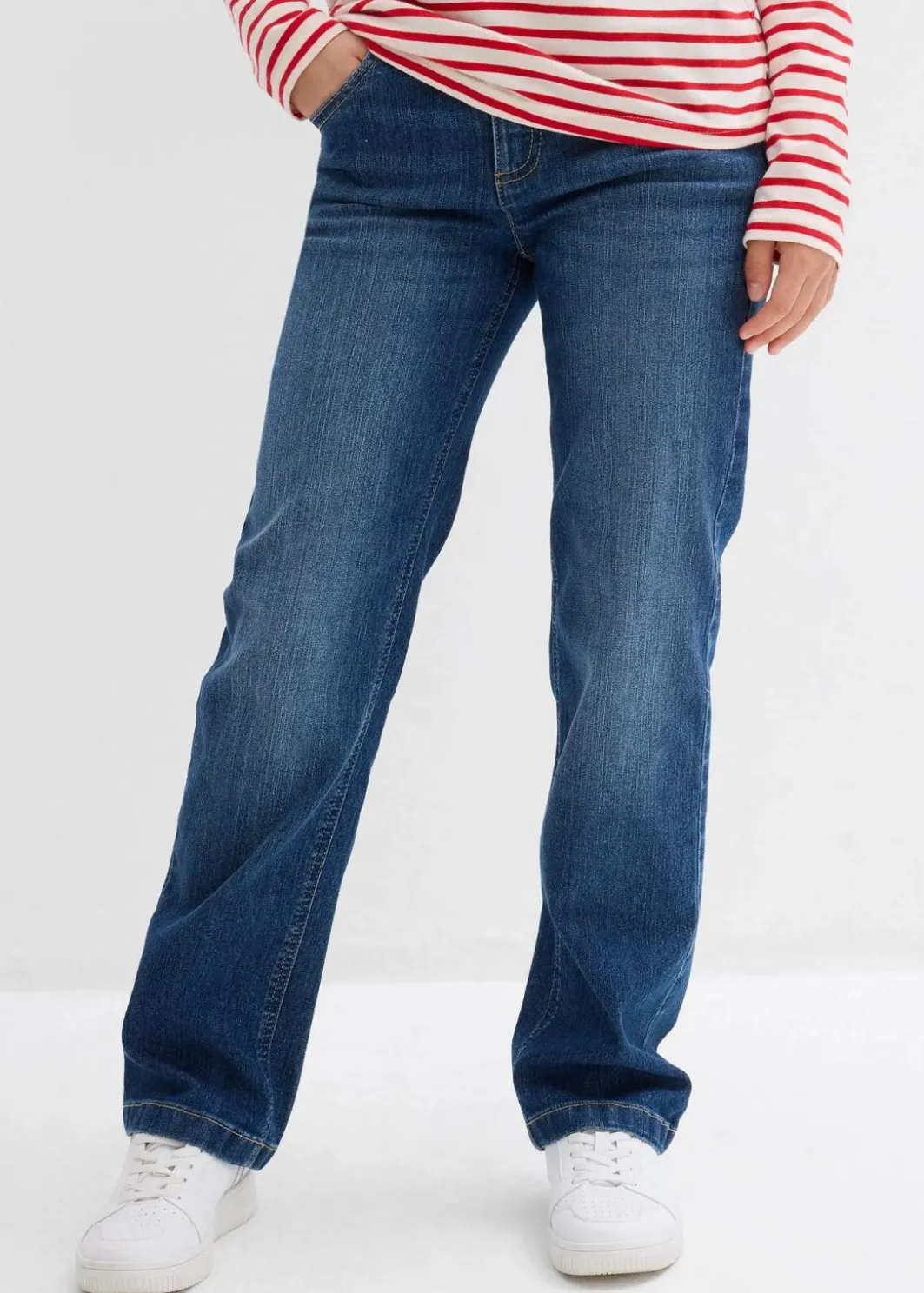Kinder bonprix Mädchen 9-16 Jahre·Jeans|Straight-Jeans Mid Waist