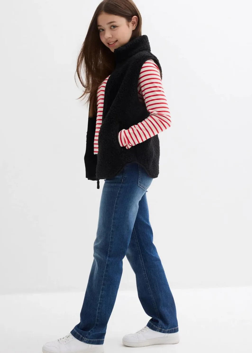 Kinder bonprix Mädchen 9-16 Jahre·Jeans|Straight-Jeans Mid Waist