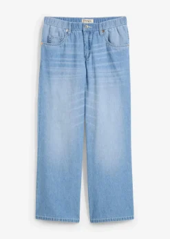 Damen bonprix Bekleidung·Shirts & Tops|Jeans|Straight-Jeans Mid Waist, Bequembund Low Stretch cropped