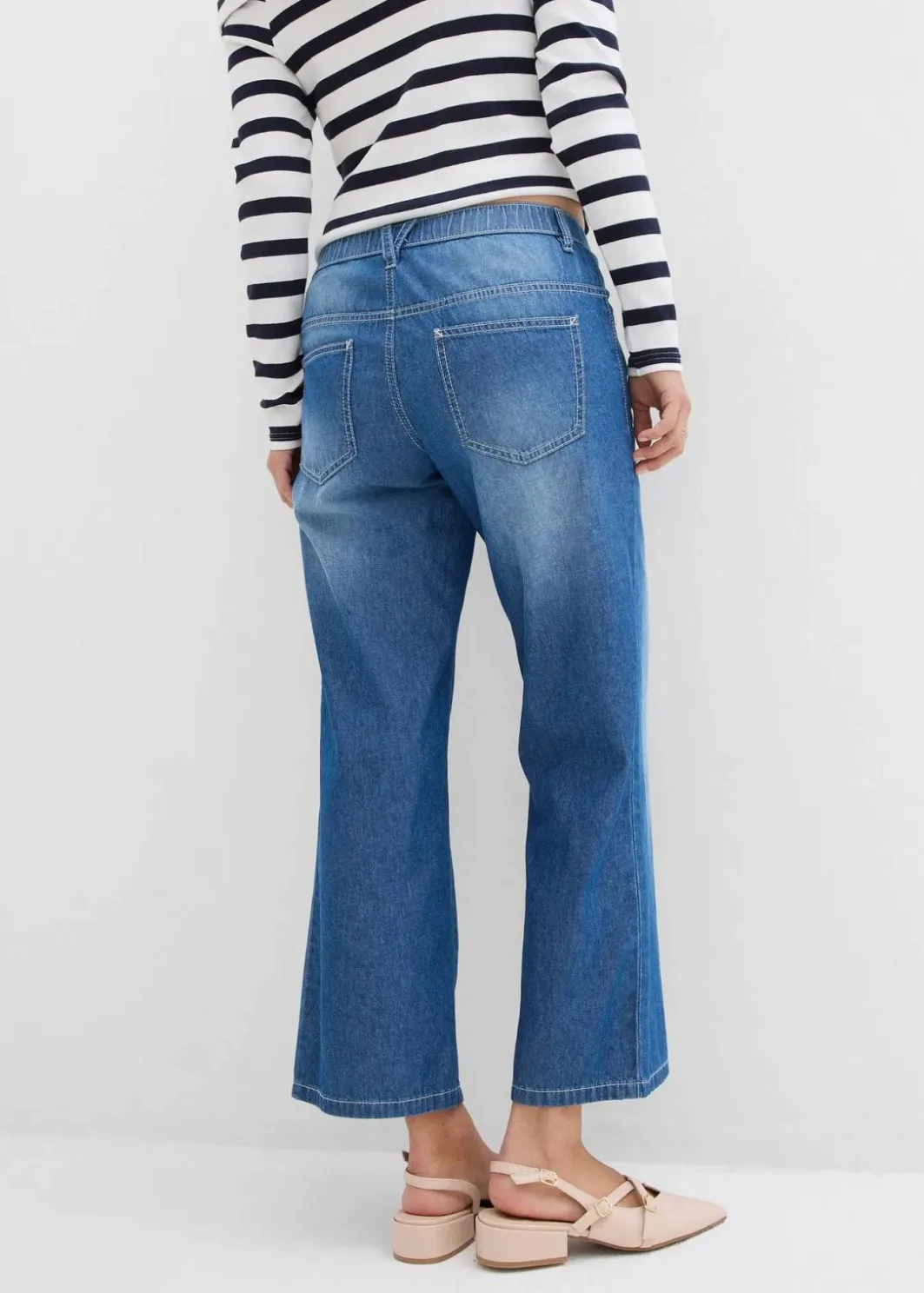 New Straight-Jeans Mid Waist, Bequembund Low Stretch cropped Damen Jeans|Bekleidung·Shirts & Tops