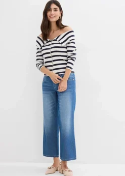 New Straight-Jeans Mid Waist, Bequembund Low Stretch cropped Damen Jeans|Bekleidung·Shirts & Tops