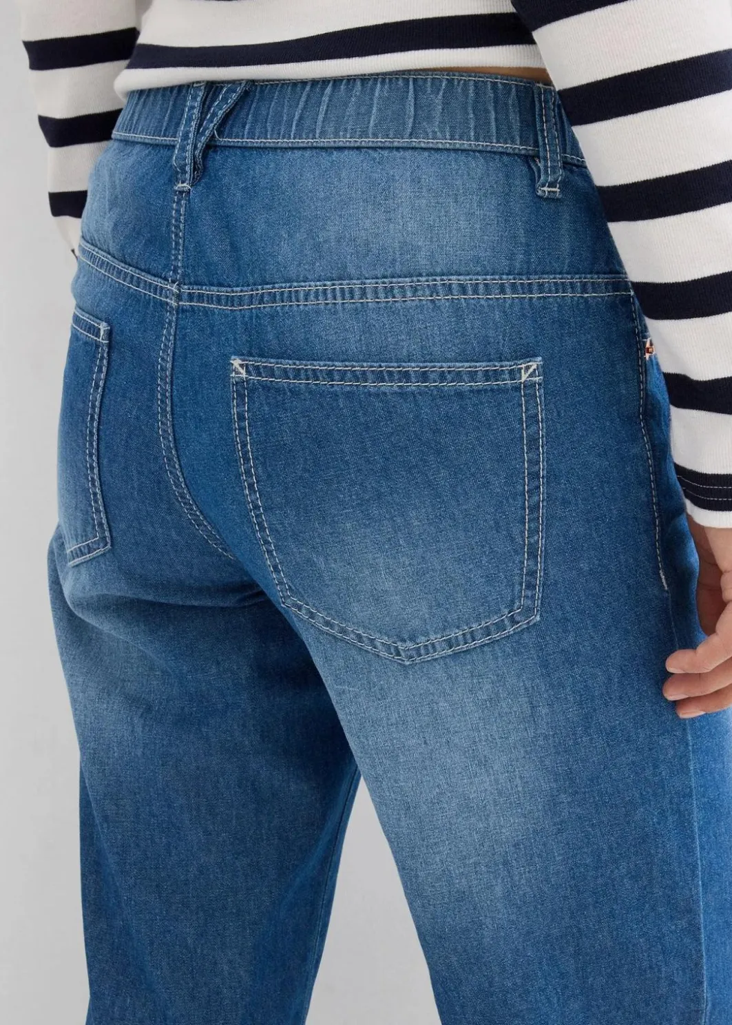 New Straight-Jeans Mid Waist, Bequembund Low Stretch cropped Damen Jeans|Bekleidung·Shirts & Tops