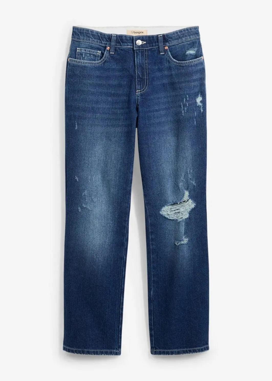 Straight-Jeans Mid Waist Bequembund Low Stretch, cropped Damen Jeans|Bekleidung·Shirts & Tops