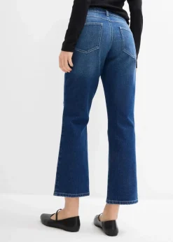 Straight-Jeans Mid Waist Bequembund Low Stretch, cropped Damen Jeans|Bekleidung·Shirts & Tops