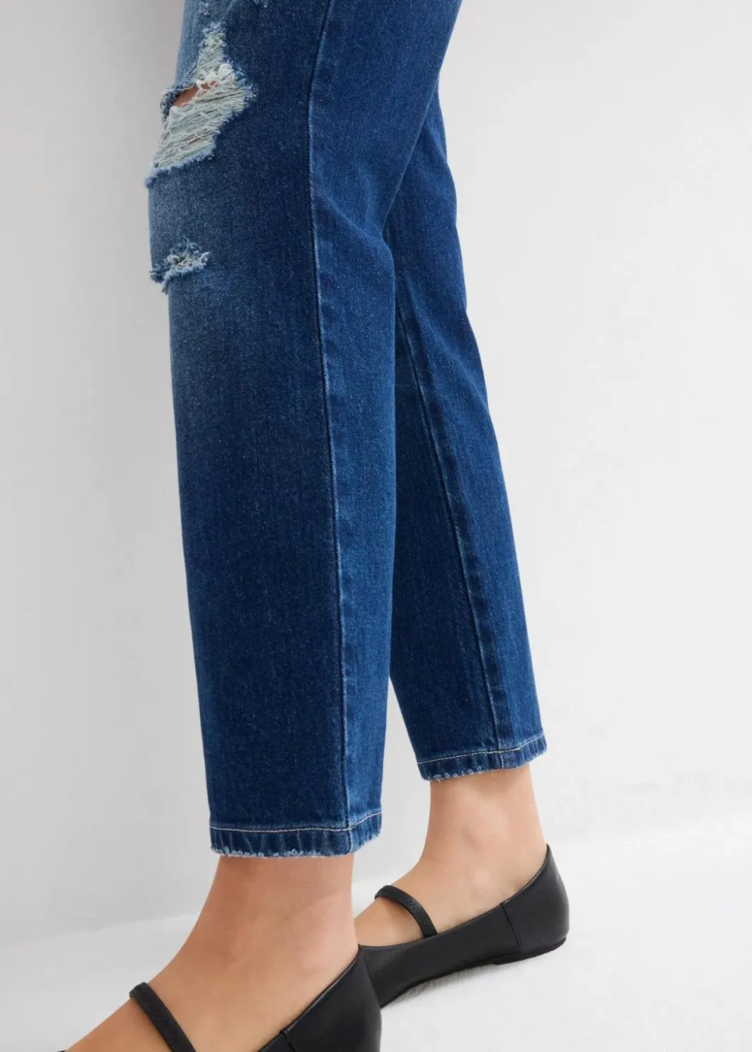 Straight-Jeans Mid Waist Bequembund Low Stretch, cropped Damen Jeans|Bekleidung·Shirts & Tops