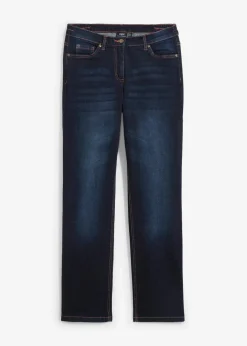 Damen bonprix Jeans|Kurzgrößen|Straight-Jeans Mid Waist, Bequembund