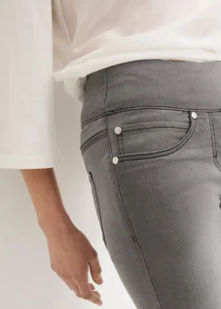Best Straight-Jeans Mid Waist, Super Stretch mit Bequembund Damen Jeans|Kurzgrößen