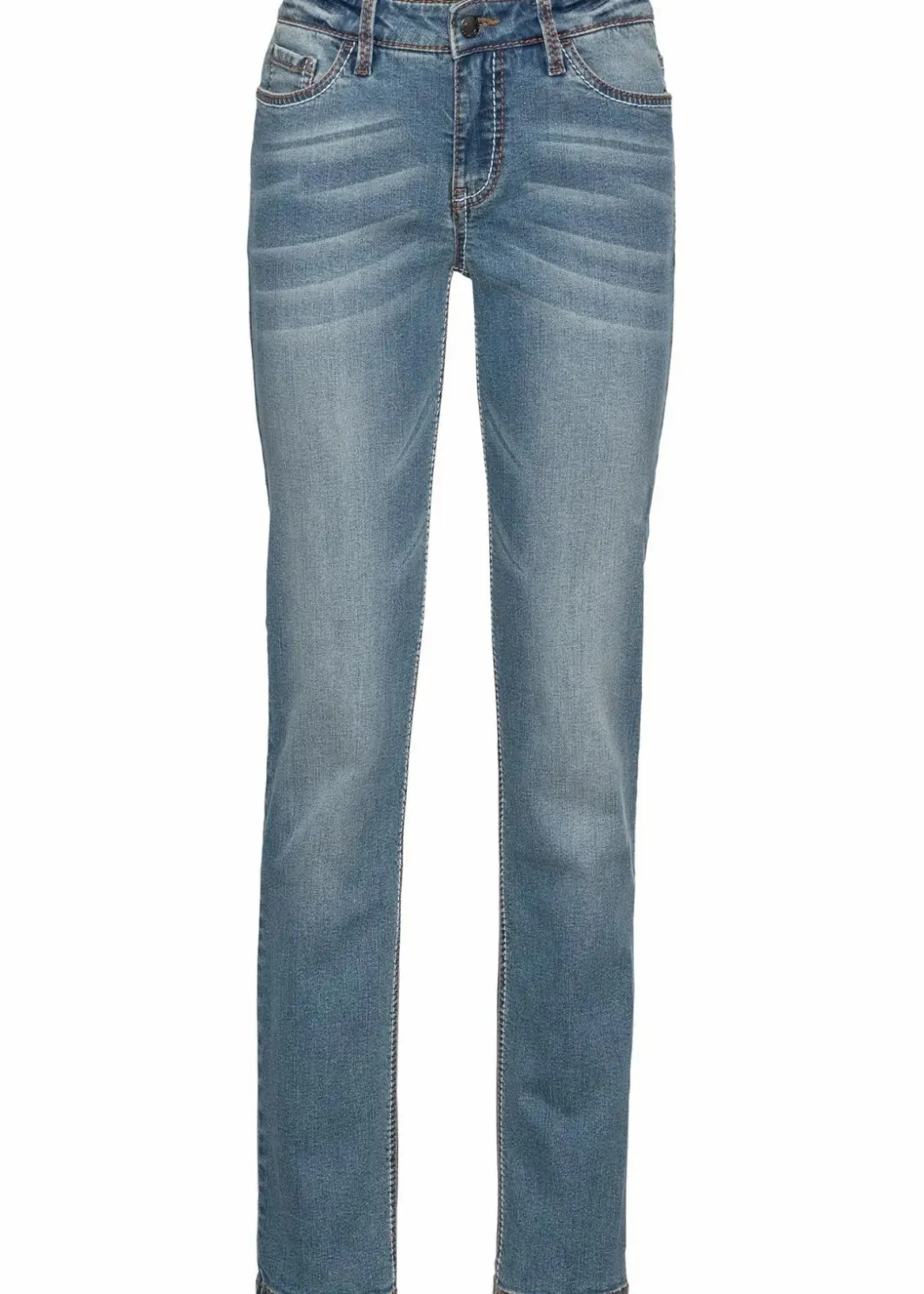 Damen bonprix Bekleidung·Shirts & Tops|Jeans|Straight-Jeans Mid Waist, Stretch