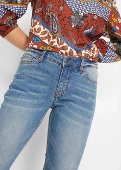 Damen bonprix Bekleidung·Shirts & Tops|Jeans|Straight-Jeans Mid Waist, Stretch