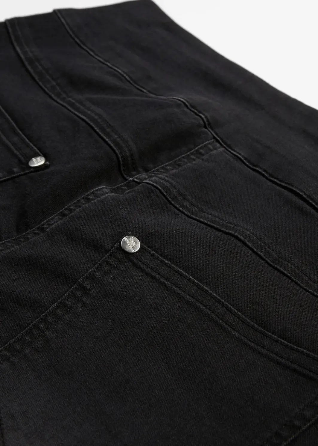 Damen bonprix Jeans|Kurzgrößen|Straight-Jeans Mid Waist, Super Stretch mit Bequembund