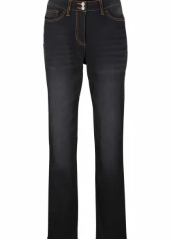 Damen bonprix Bekleidung·Shirts & Tops|Thermobekleidung|Straight-Jeans Mid Waist, Thermo mit Bequembund