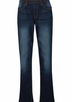 Damen bonprix Kurzgrößen|Bekleidung·Shirts & Tops|Straight-Jeans Mid Waist, Thermo