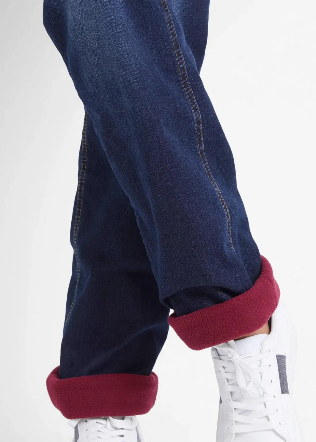 Damen bonprix Kurzgrößen|Bekleidung·Shirts & Tops|Straight-Jeans Mid Waist, Thermo