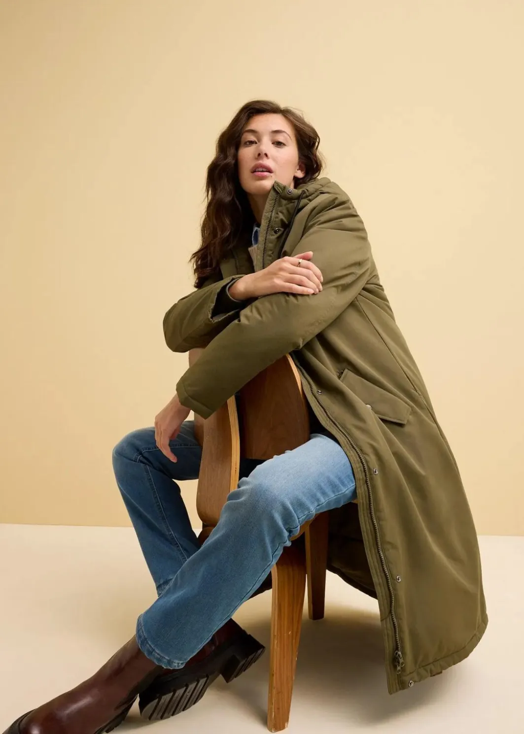 Damen bonprix Kurzgrößen|Bekleidung·Shirts & Tops|Straight-Jeans Mid Waist, Thermo