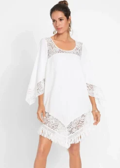 Damen bonprix Nachhaltigere Materialien|Blusen & Tuniken|Strand Tunika mit Spitze aus Viskose