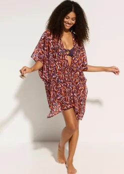 Damen bonprix Strandmode|Bademode·Strandmode|Strandkimono mit Bindedetail