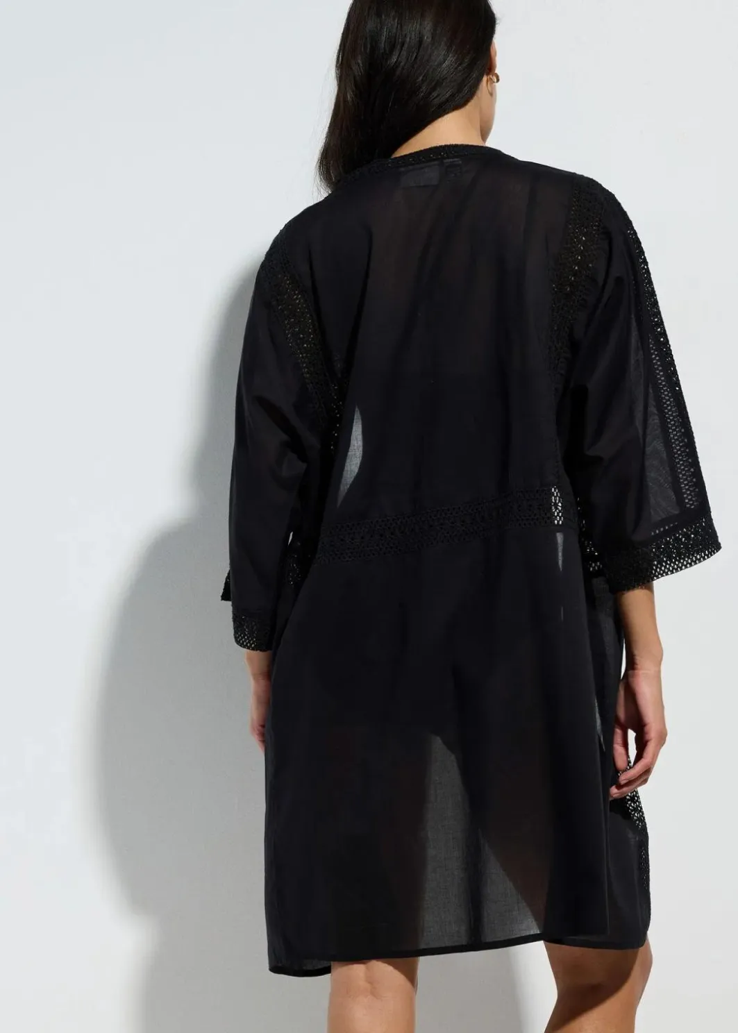Outlet Strandkimono mit Spitze Damen Strandmode|Bademode·Strandmode
