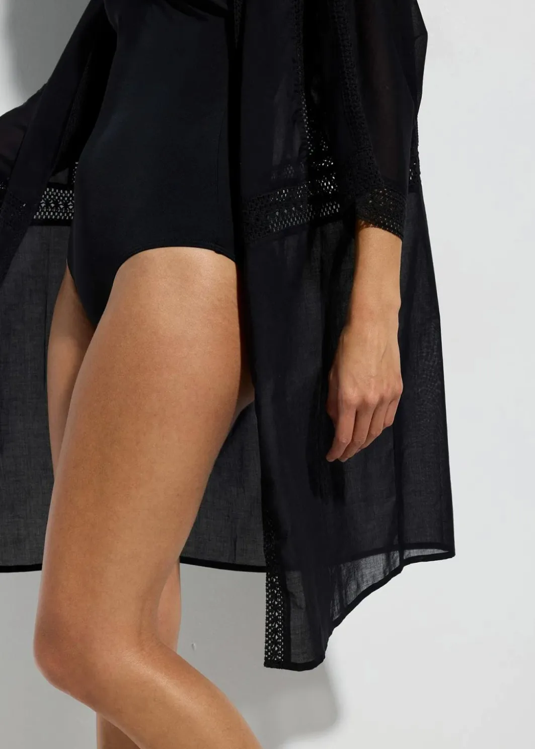 Outlet Strandkimono mit Spitze Damen Strandmode|Bademode·Strandmode