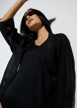 Outlet Strandkimono mit Spitze Damen Strandmode|Bademode·Strandmode