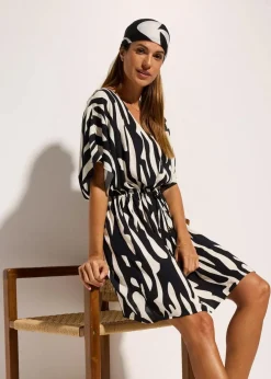 Clearance Strandkleid aus fließender Viskose Damen Strandmode|Bademode·Strandmode
