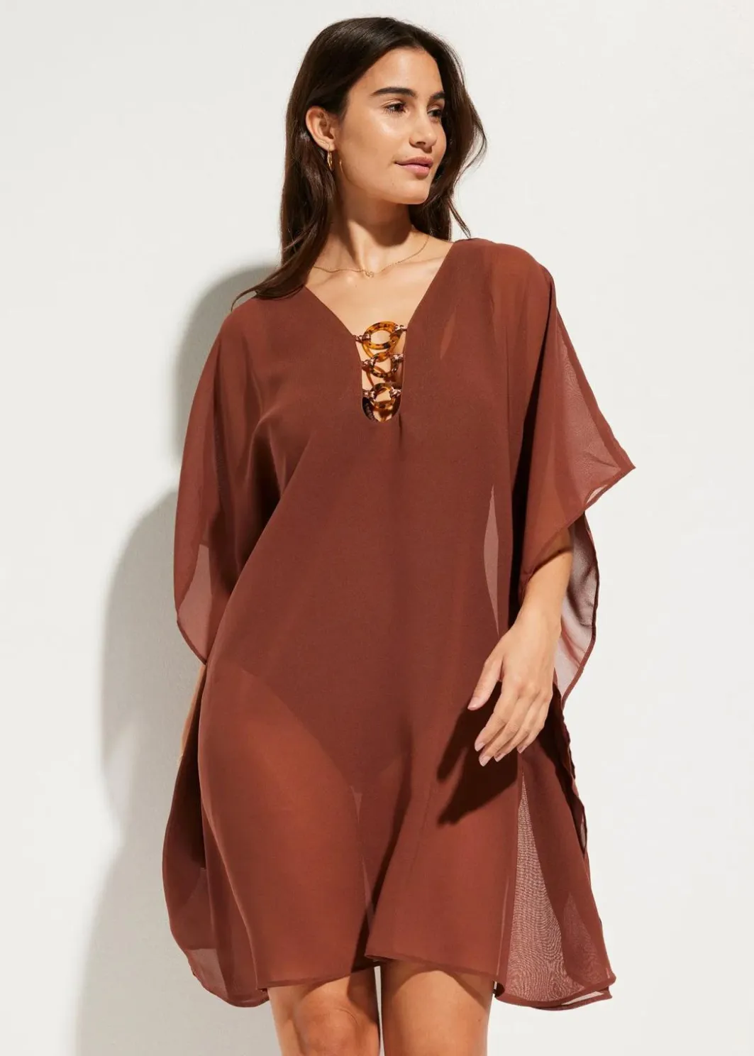 Damen bonprix Nachhaltigere Materialien|Kleider|Strandtunika aus leichtem Chiffon