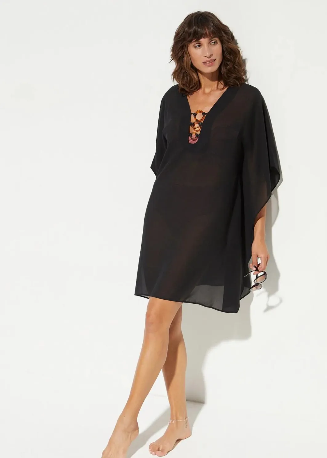 Damen bonprix Strandmode|Bademode·Strandmode|Strandtunika aus leichtem Chiffon