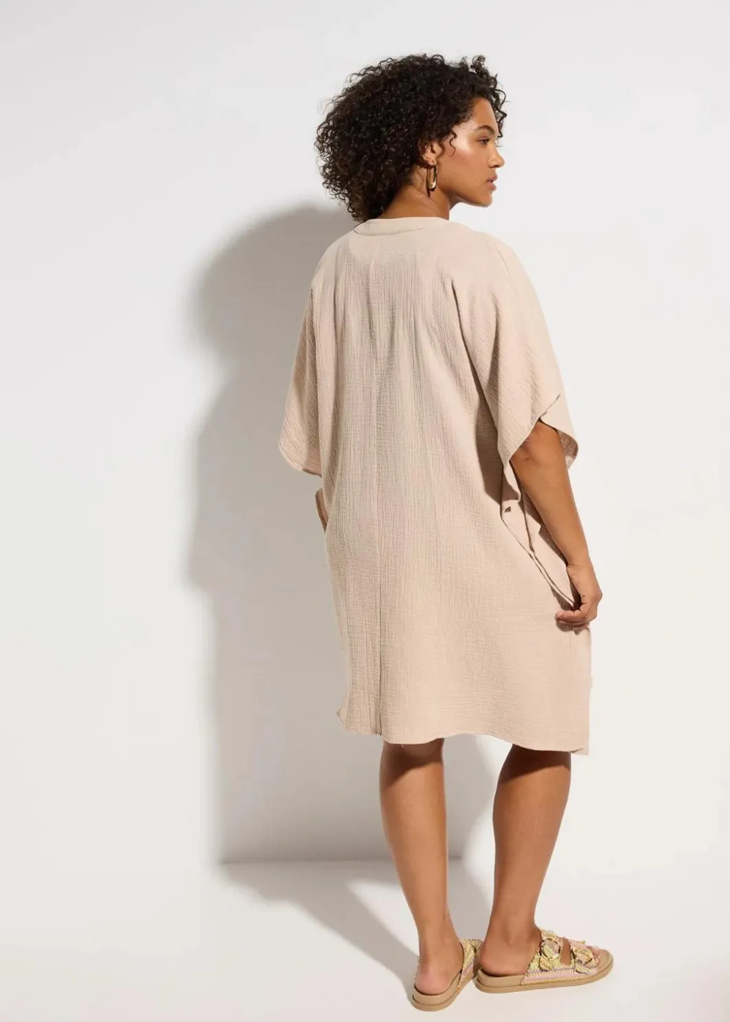 New Strandtunika aus luftigem Musselin Damen Kleider|Bekleidung·Pullover & Strickjacken