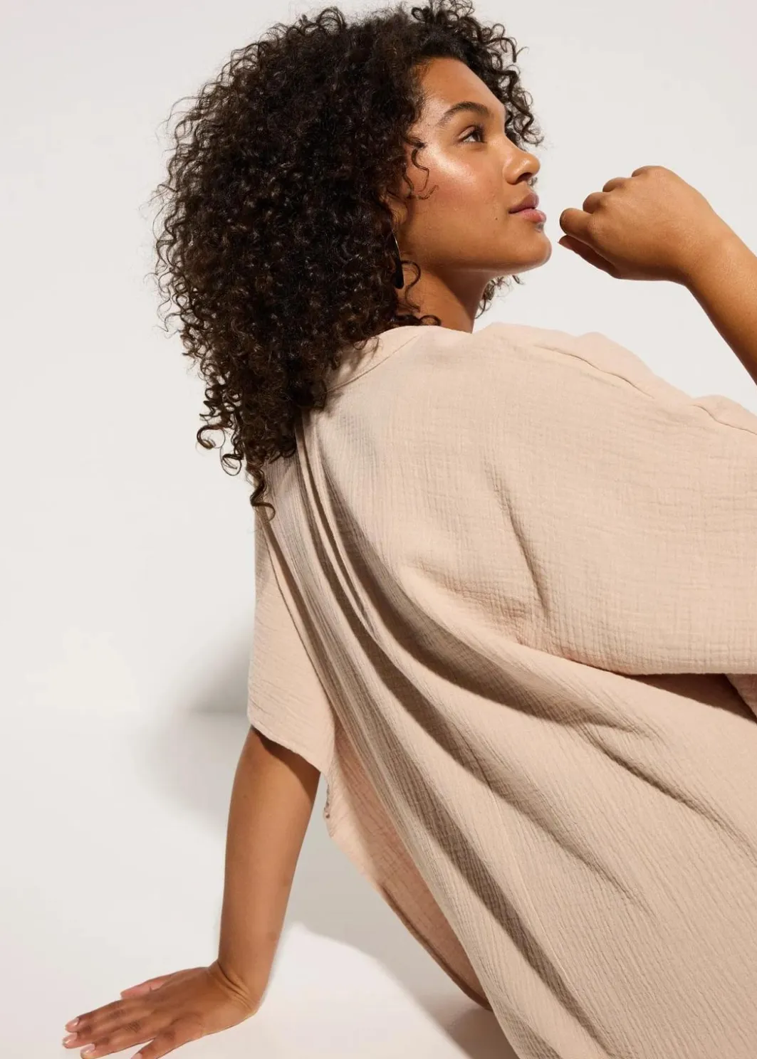 New Strandtunika aus luftigem Musselin Damen Kleider|Bekleidung·Pullover & Strickjacken