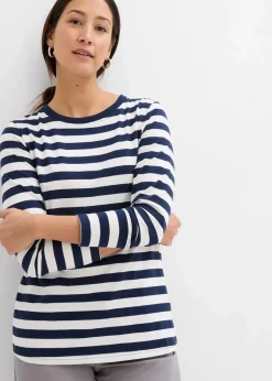 Discount Streifenshirt aus reiner Bio-Baumwolle Damen Shirts & Tops|Basics
