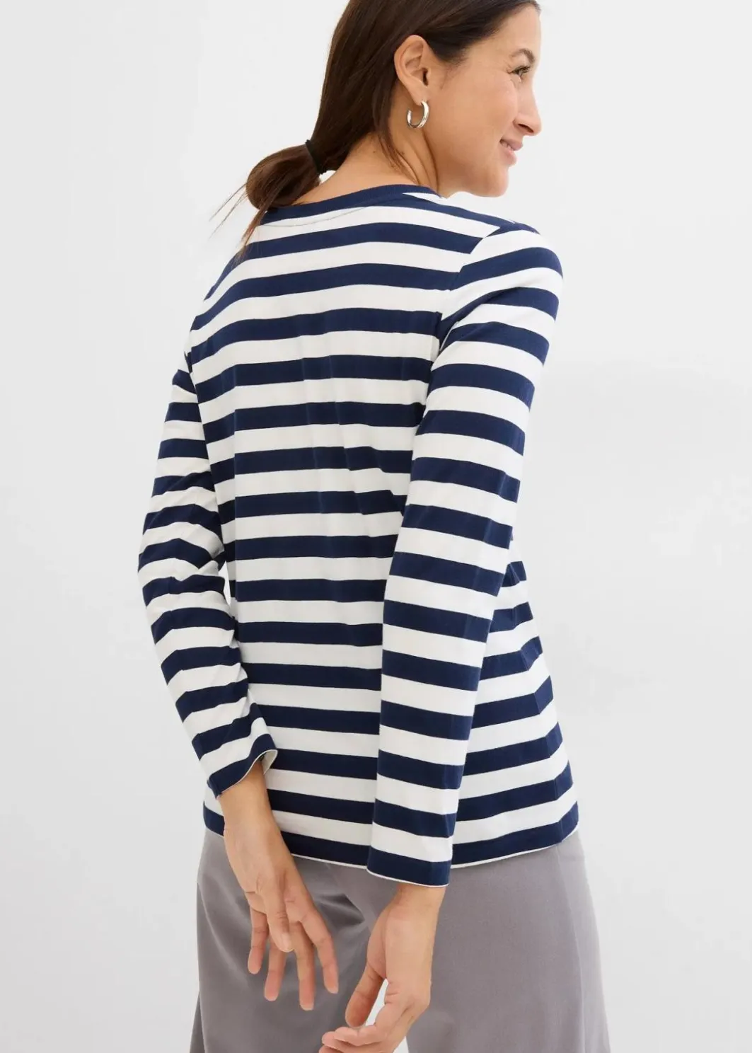 Discount Streifenshirt aus reiner Bio-Baumwolle Damen Shirts & Tops|Basics