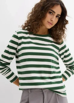 Damen bonprix Bekleidung·Röcke|Nachhaltigere Materialien|Streifenshirt aus reiner Bio-Baumwolle