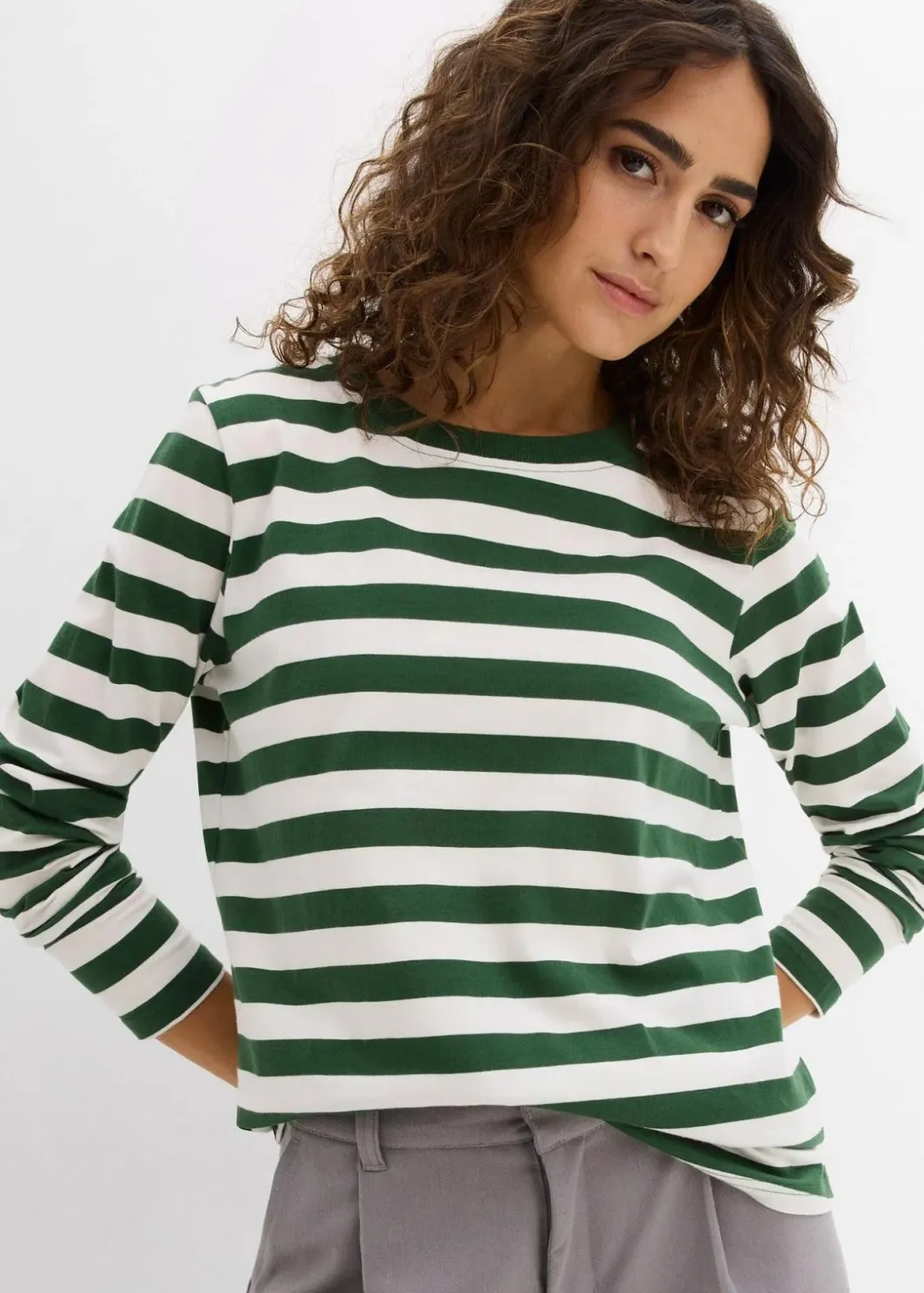 Damen bonprix Bekleidung·Röcke|Nachhaltigere Materialien|Streifenshirt aus reiner Bio-Baumwolle