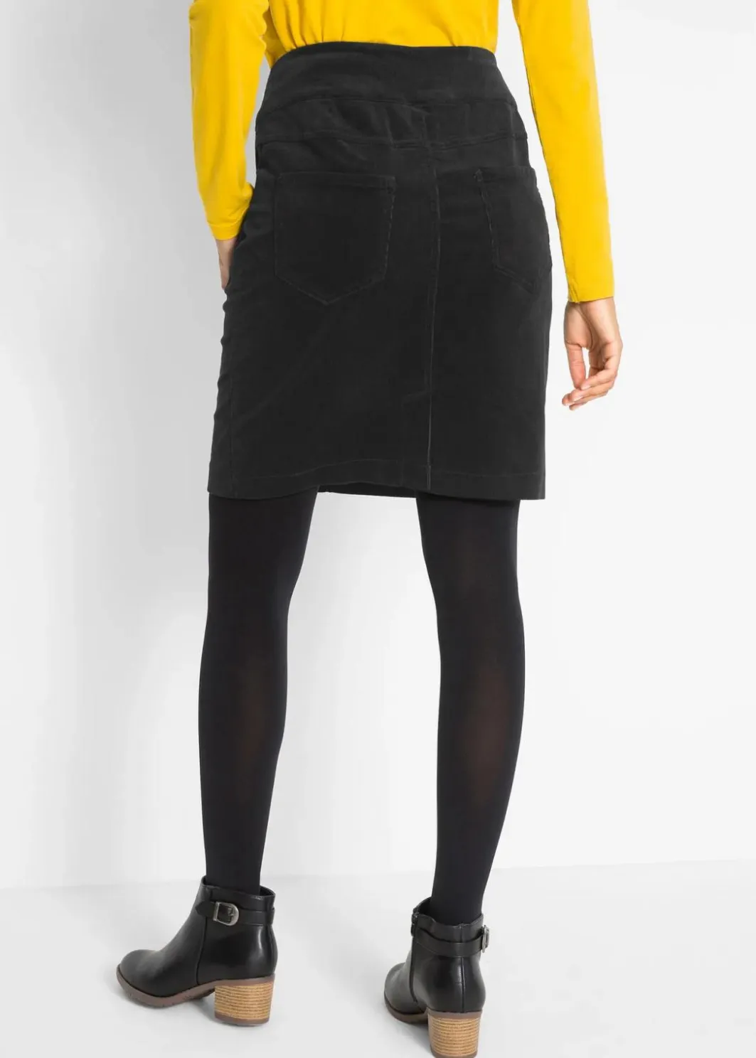 Damen bonprix Bekleidung·Sportbekleidung|Röcke|Stretch Baumwoll-Cordrock mit Bequembund