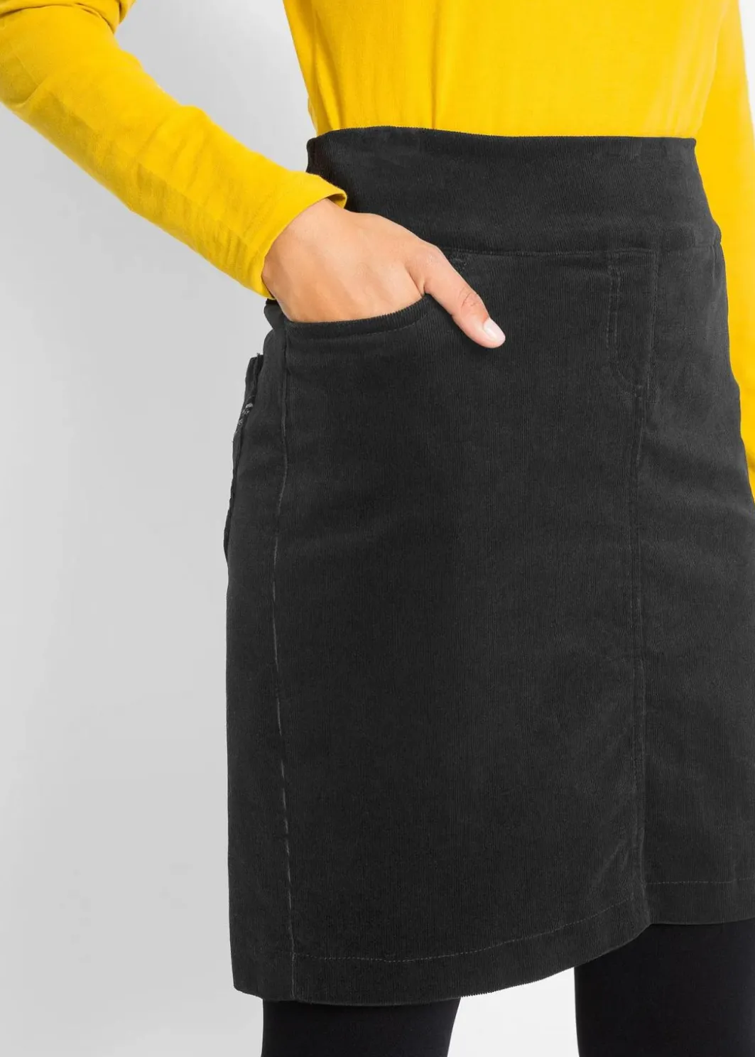 Damen bonprix Bekleidung·Sportbekleidung|Röcke|Stretch Baumwoll-Cordrock mit Bequembund
