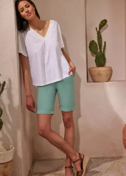 Damen bonprix Hosen|Shorts|Stretch-Bermuda