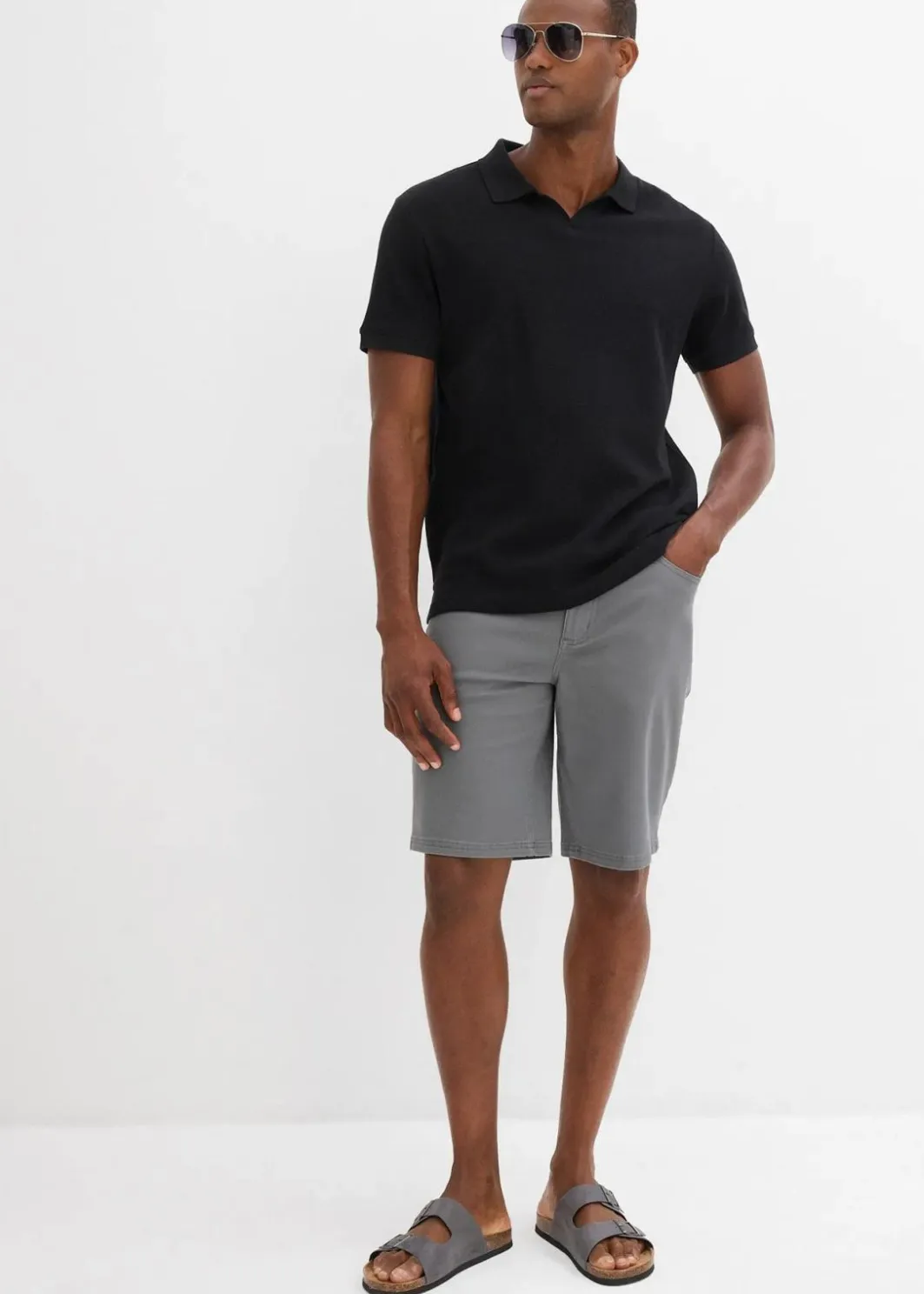 Online Stretch-Bermuda, Classic Fit Herren Hosen|Basics