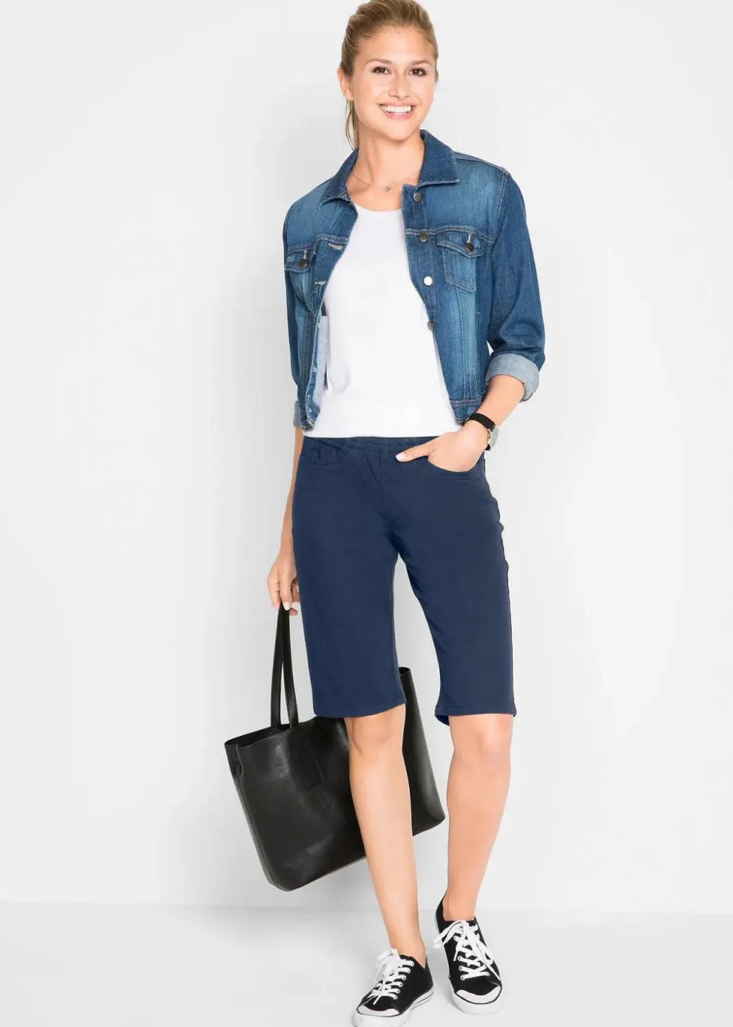 Damen bonprix Shorts|Bekleidung·Outdoorbekleidung|Stretch-Bermuda (2er Pack)