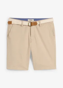 Clearance Stretch-Bermuda mit Gürtel, Regular Fit Herren Hosen|Shorts