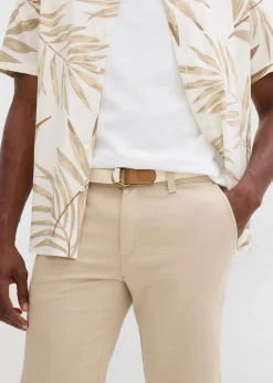 Clearance Stretch-Bermuda mit Gürtel, Regular Fit Herren Hosen|Shorts