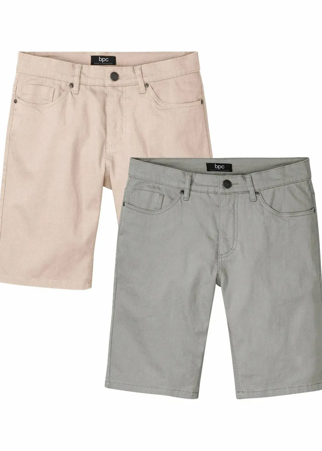 Herren bonprix Hosen|Basics|Stretch-Bermuda, Regular Fit (2er Pack)