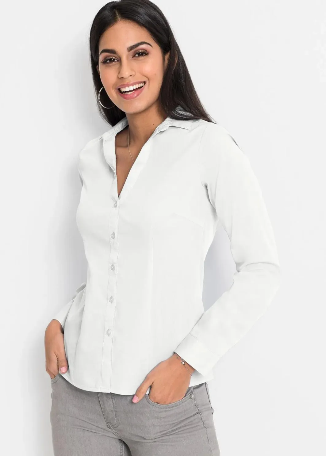 Clearance Stretch-Bluse Damen Blusen & Tuniken|Bekleidung·Jacken & Mäntel
