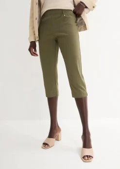 Damen bonprix Hosen|Stretchcapri mit Schlupfbund